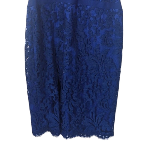 NWT Tadashi Shoji Embroidered Lace Marna Blue Cocktail Dress Size 6 - Picture 4 of 13